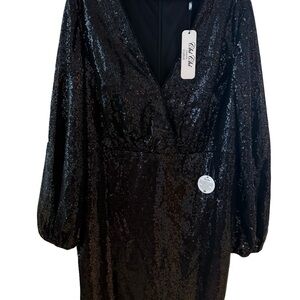 City Chic Black Sequin Dress